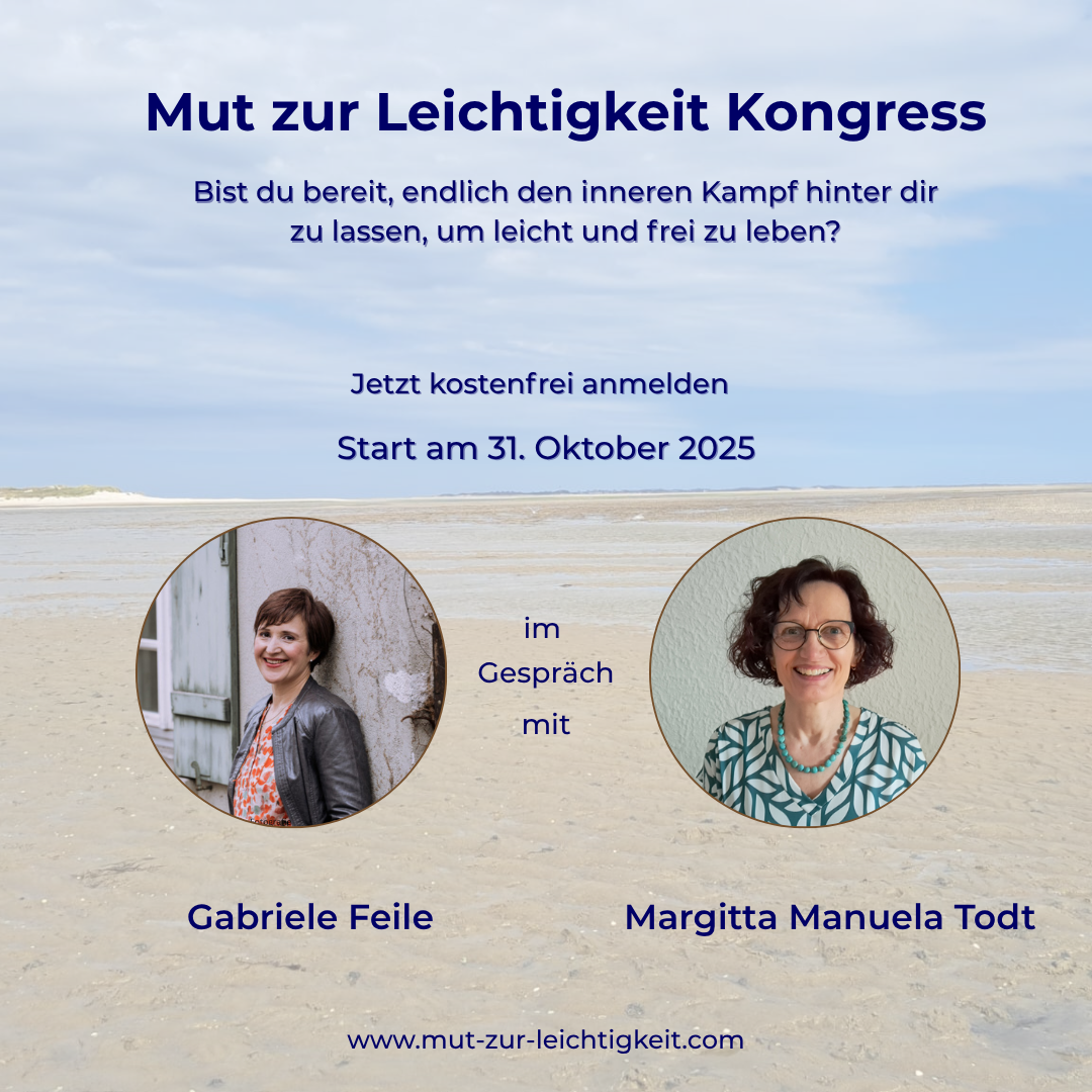 Gabriele und Veranstalter 1 Banner: Kongress "Mut zur Leichtigkeit"